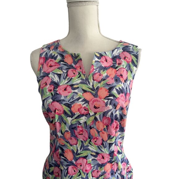 TALBOTS Spring Floral V Neck Dress Size 4 - Picture 4 of 9
